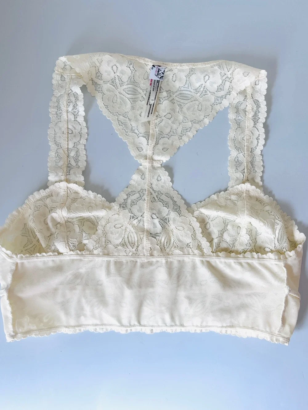Intimately Free People Lace Racerback Bralette Butter Yellow Size L Boho - Picture 5 of 6